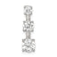 Sterling Silver Rhodium-plated 3-stone CZ Pendant