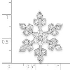 Sterling Silver Rhodium-plated CZ Slide Pendant