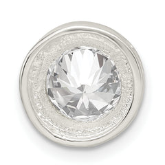 Sterling Silver 8mm CZ Round Slide