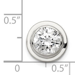 Sterling Silver 8mm CZ Round Slide