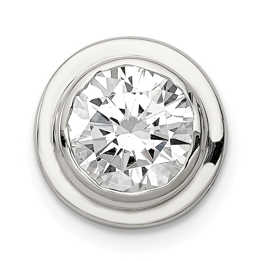 Sterling Silver 8mm CZ Round Slide