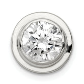Sterling Silver 8mm CZ Round Slide