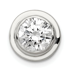 Sterling Silver 8mm CZ Round Slide