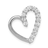 Sterling Silver Rhodium-plated CZ Heart Pendant