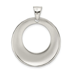 Sterling Silver Rhodium-plated Hammered Circle Pendant