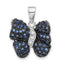 Butterfly Pendant in Sterling Silver with Blue & Clear Cubic Zirconia, 24mm - Sophia Jewelers