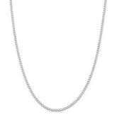 Sterling Silver 925 Curb Chain Necklace, 2.8mm, Elegant 16-Inch
