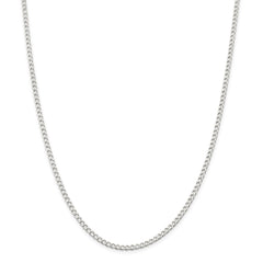 Sterling Silver 925 Curb Chain Necklace, 2.8mm, Elegant 16-Inch