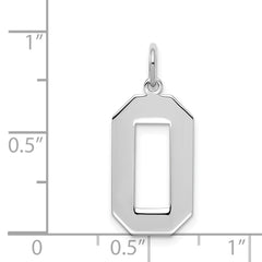 Sterling Silver/Rhodium-plated Polished Number 0 Charm