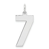 Sterling Silver/Rhodium-plated Polished Number 7 Charm