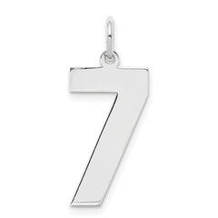 Sterling Silver/Rhodium-plated Polished Number 7 Charm
