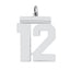 Sterling Silver/Rhodium-plated Polished Number 12 Charm