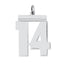Sterling Silver/Rhodium-plated Polished Number 14 Charm