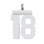 Sterling Silver/Rhodium-plated Polished Number 18 Charm