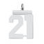 Sterling Silver/Rhodium-plated Polished Number 21 Charm