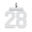 Sterling Silver/Rhodium-plated Polished Number 28 Charm