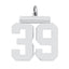 Sterling Silver/Rhodium-plated Polished Number 39 Charm