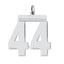 Sterling Silver/Rhodium-plated Polished Number 44 Charm