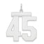 Number 45 Charm in Sterling Silver, 24mm - Sophia Jewelers
