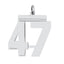 Sterling Silver/Rhodium-plated Polished Number 47 Charm
