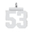 Sterling Silver/Rhodium-plated Polished Number 53 Charm