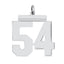 Sterling Silver/Rhodium-plated Polished Number 54 Charm