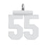 Sterling Silver/Rhodium-plated Polished Number 55 Charm