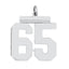 Sterling Silver/Rhodium-plated Polished Number 65 Charm