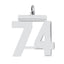 Sterling Silver/Rhodium-plated Polished Number 74 Charm