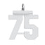 Sterling Silver/Rhodium-plated Polished Number 75 Charm