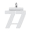 Sterling Silver/Rhodium-plated Polished Number 77 Charm