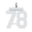 Sterling Silver/Rhodium-plated Polished Number 78 Charm