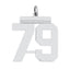 Sterling Silver/Rhodium-plated Polished Number 79 Charm