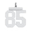 Sterling Silver/Rhodium-plated Polished Number 85 Charm