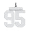 Sterling Silver/Rhodium-plated Polished Number 95 Charm