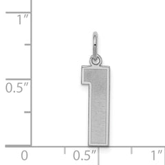 Sterling Silver/Rhodium-plated Satin Number 1 Charm