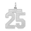 Sterling Silver/Rhodium-plated Satin Number 25 Charm