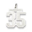 Sterling Silver/Rhodium-plated Satin Number 35 Charm