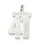 Sterling Silver/Rhodium-plated Satin Number 41 Charm