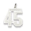 Sterling Silver/Rhodium-plated Satin Number 45 Charm