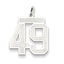 Sterling Silver/Rhodium-plated Satin Number 49 Charm