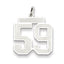 Sterling Silver/Rhodium-plated Satin Number 59 Charm
