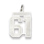 Sterling Silver/Rhodium-plated Satin Number 61 Charm
