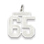 Sterling Silver/Rhodium-plated Satin Number 65 Charm