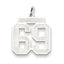 Sterling Silver/Rhodium-plated Satin Number 69 Charm