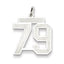 Sterling Silver/Rhodium-plated Satin Number 79 Charm