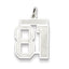 Sterling Silver/Rhodium-plated Satin Number 81 Charm