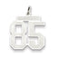 Sterling Silver/Rhodium-plated Satin Number 85 Charm