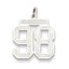 Sterling Silver/Rhodium-plated Satin Number 98 Charm