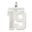 Sterling Silver/Rhodium-plated Satin Number 19 Charm